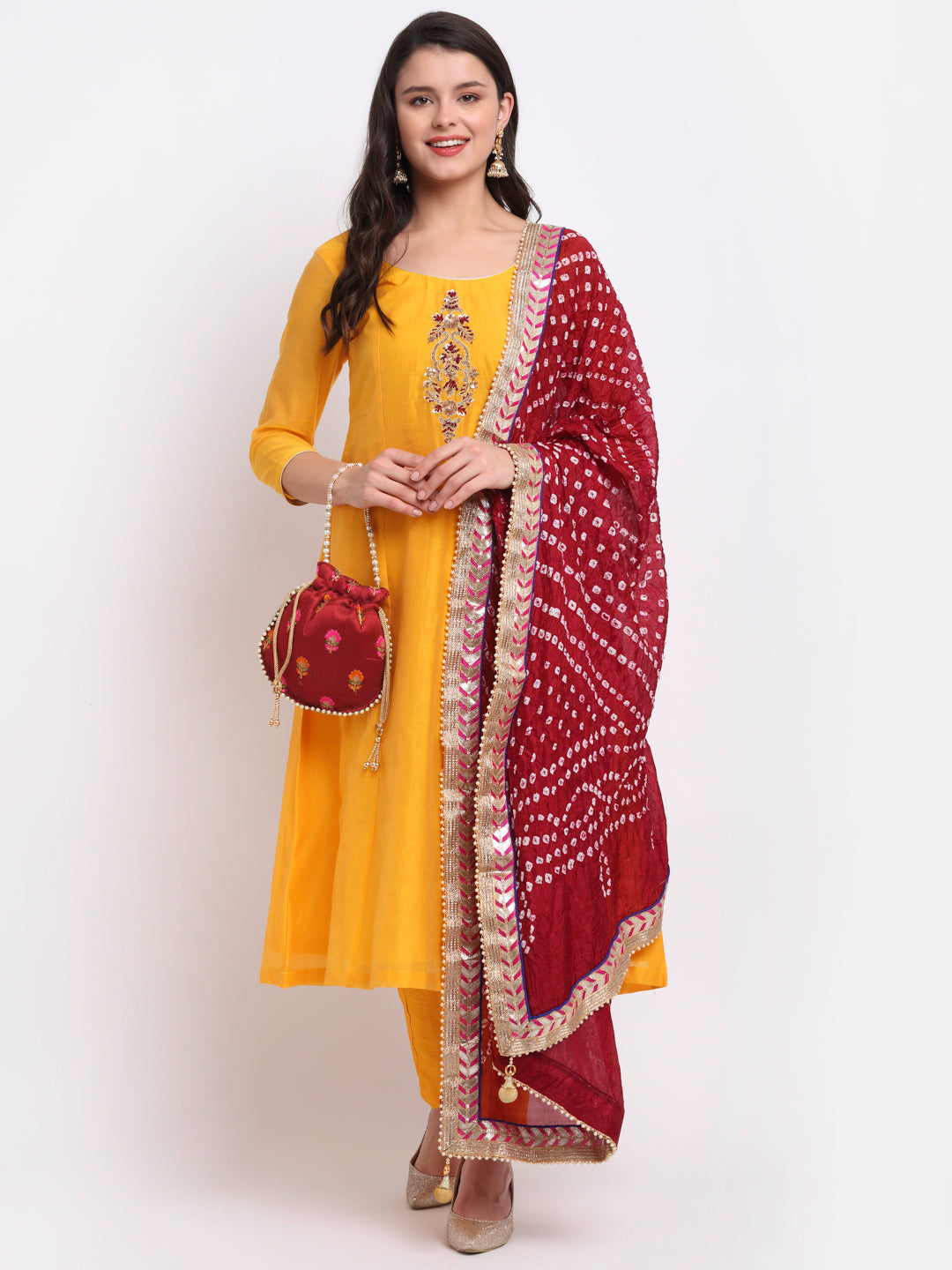 Red Ladies Casual Wear Silk Kurti at Best Price in Ludhiana | Pooja Fashions